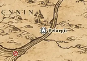 Pelargir on the map of Middle-earth