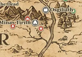 Pelennor Fields on the map of Middle-earth