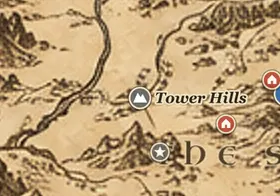 Tower Hills on the map of Middle-earth