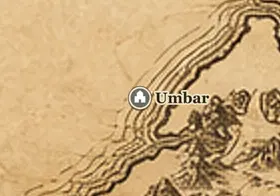 Umbar on the map of Middle-earth