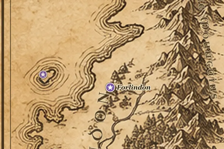 Tol Fuin on the map of Middle-earth