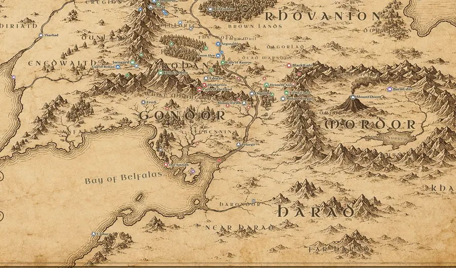 Harad on the map of Middle-earth