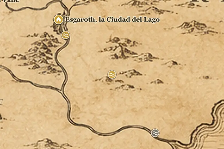 El Río Rápido (Celduin) en el mapa de la Tierra Media