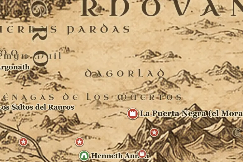Dagorlad en el mapa de la Tierra Media