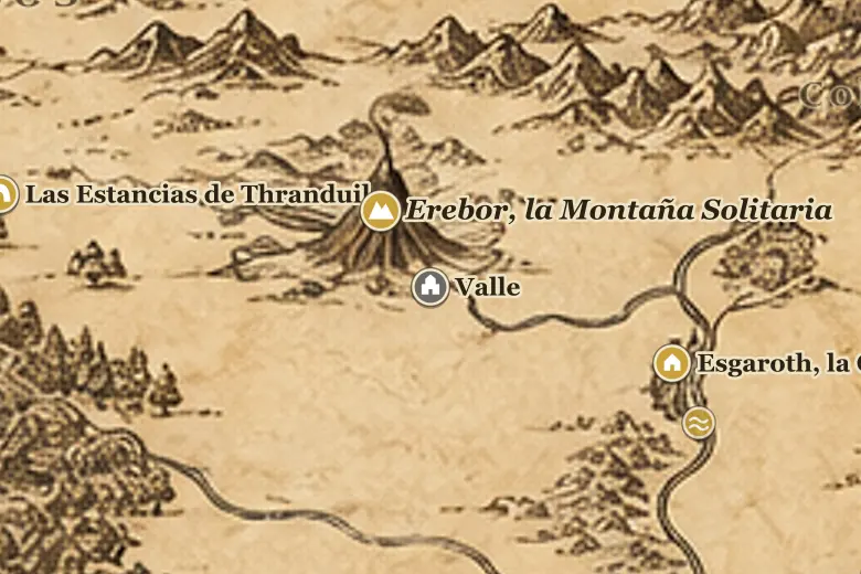 Valle en el mapa de la Tierra Media