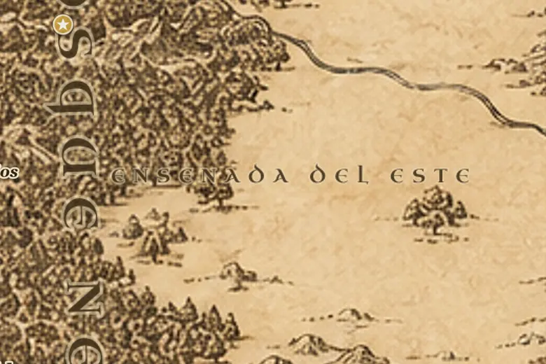La Ensenada del Este en el mapa de la Tierra Media