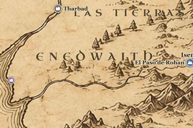 Enedwaith en el mapa de la Tierra Media