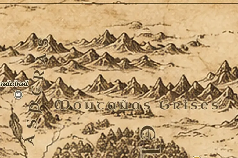Las Montañas Grises en el mapa de la Tierra Media