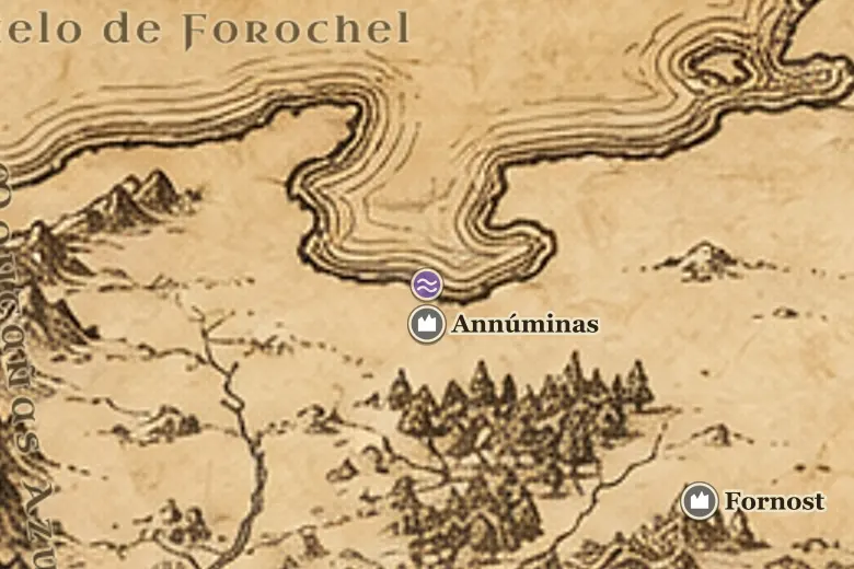 El Lago Evendim (Nenuial) en el mapa de la Tierra Media