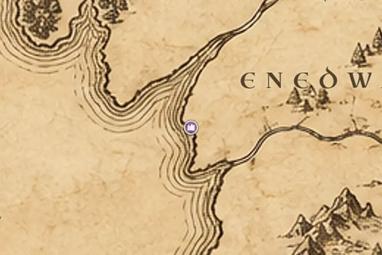 Lond Daer en el mapa de la Tierra Media