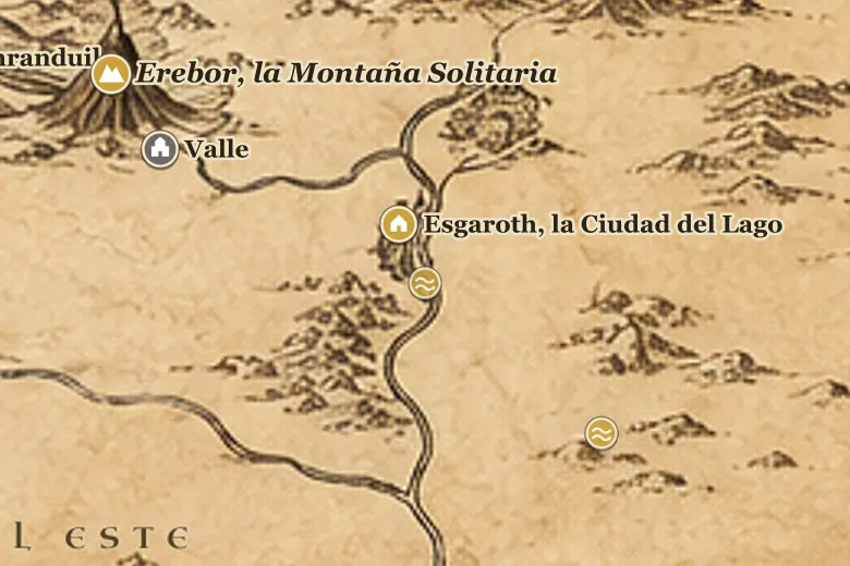El Lago Largo en el mapa de la Tierra Media