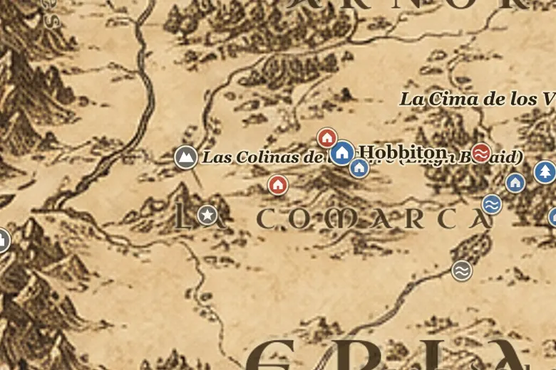 Cavada Grande en el mapa de la Tierra Media