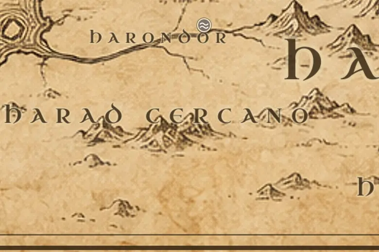 Harad Cercano en el mapa de la Tierra Media