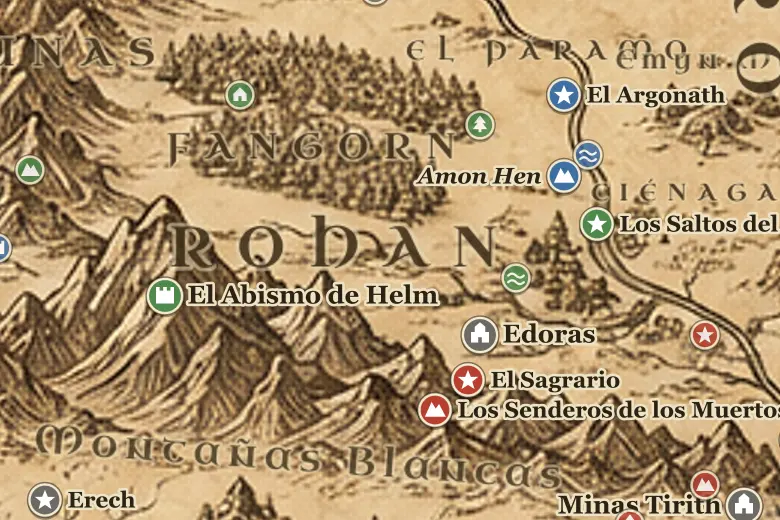 Rohan en el mapa de la Tierra Media