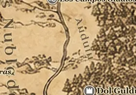 El Anduin, el Río Grande en el mapa de la Tierra Media