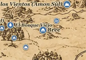 Bree en el mapa de la Tierra Media