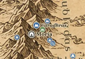 Celebdil en el mapa de la Tierra Media