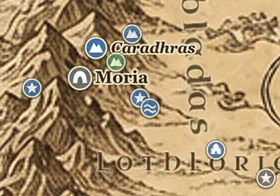 El Valle del Arroyo Sombrío en el mapa de la Tierra Media