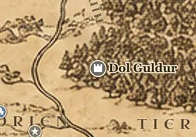 Dol Guldur en el mapa de la Tierra Media