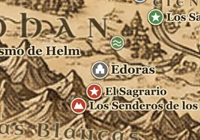 Edoras en el mapa de la Tierra Media