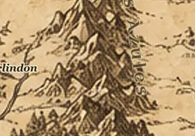 Las Montañas Azules (Ered Luin) en el mapa de la Tierra Media