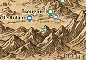 Los Vados del Isen en el mapa de la Tierra Media