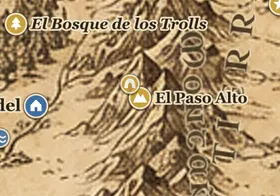 El Paso Alto en el mapa de la Tierra Media