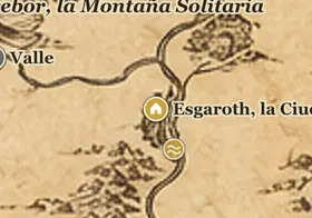 Esgaroth, la Ciudad del Lago en el mapa de la Tierra Media