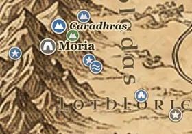 El Lago Espejo en el mapa de la Tierra Media