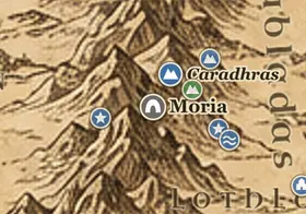 Moria en el mapa de la Tierra Media