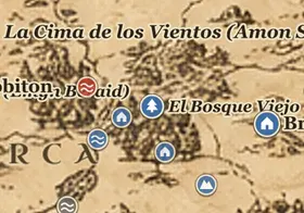 El Bosque Viejo en el mapa de la Tierra Media