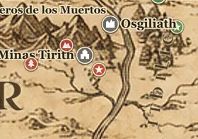 Los Campos del Pelennor en el mapa de la Tierra Media