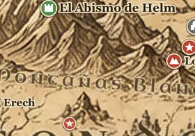 Las Montañas Blancas en el mapa de la Tierra Media