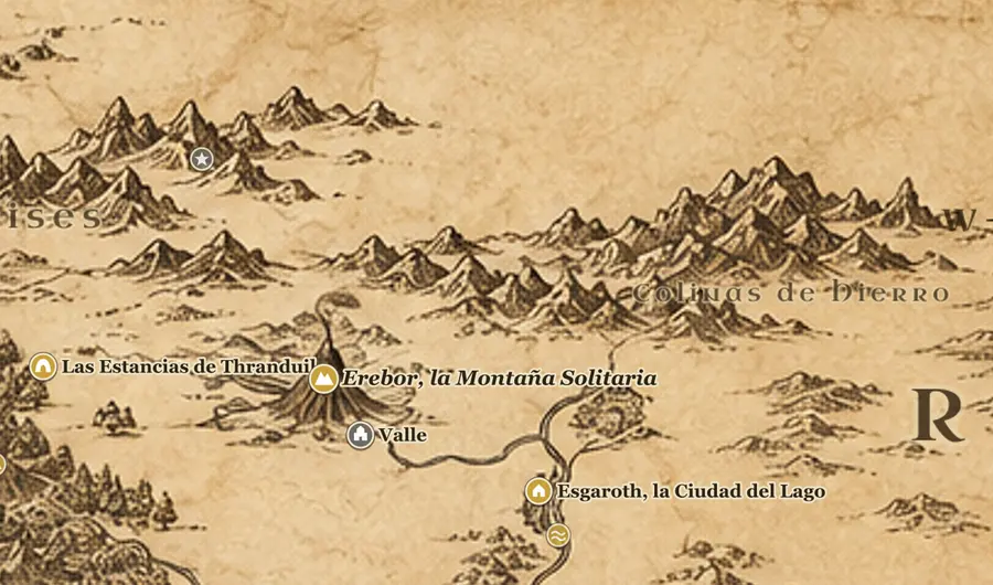 Valle en el mapa de la Tierra Media