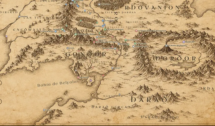 Harad en el mapa de la Tierra Media