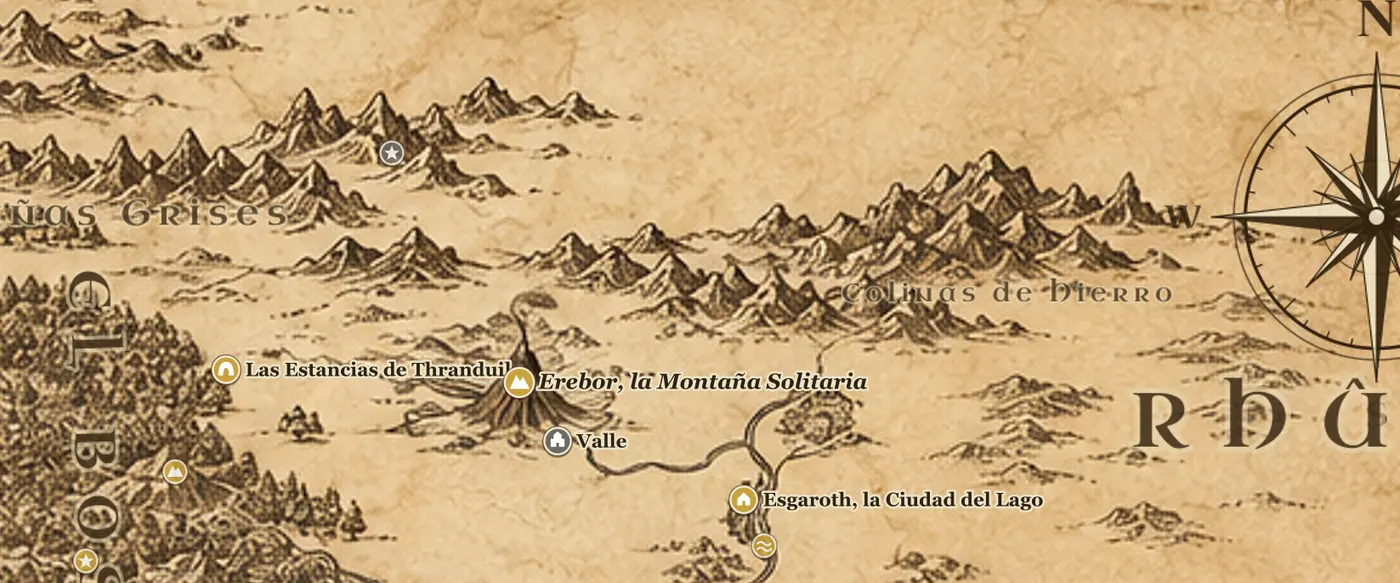 Valle en el mapa de la Tierra Media