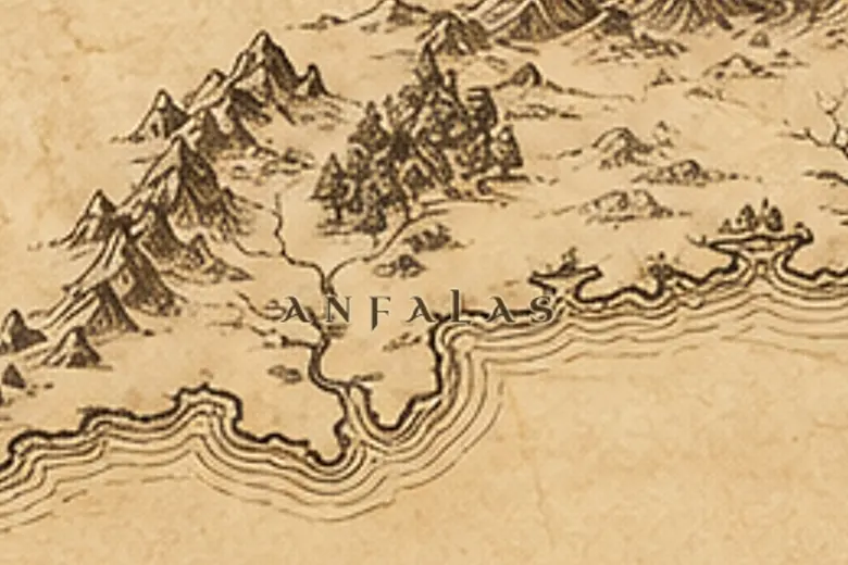 L'Anfalas sur la carte de la Terre du Milieu
