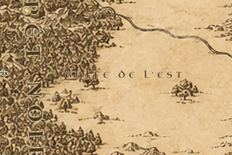 L'Échancrure de l'Est sur la carte de la Terre du Milieu