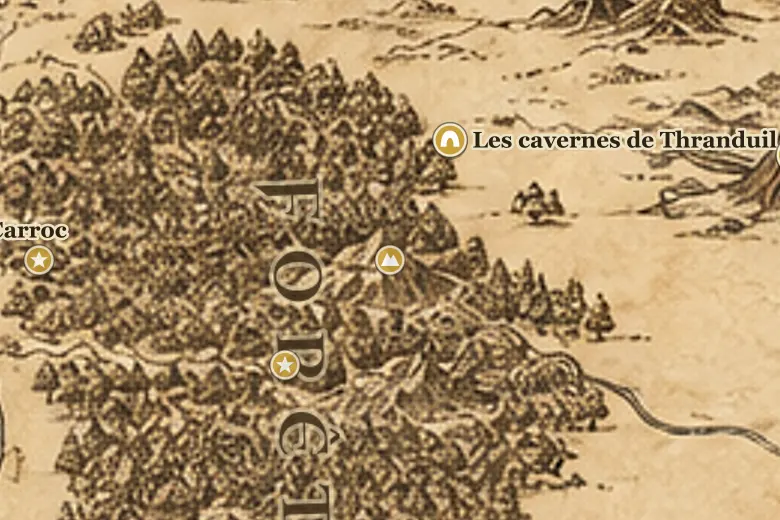 Les Montagnes de la Forêt Noire sur la carte de la Terre du Milieu