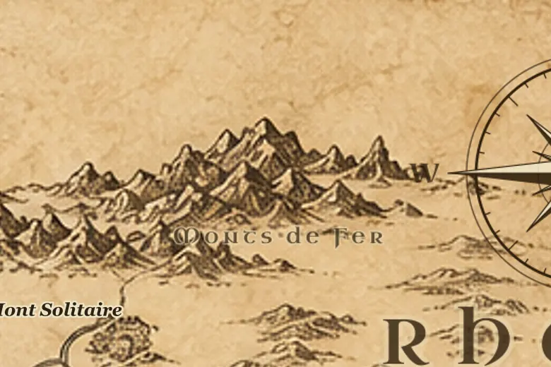 Les Monts de Fer sur la carte de la Terre du Milieu