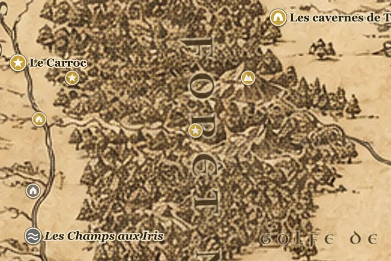 La Vieille Route de la Forêt sur la carte de la Terre du Milieu