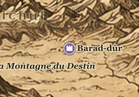 Barad-dûr sur la carte de la Terre du Milieu