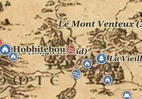 Le Pont du Brandevin sur la carte de la Terre du Milieu