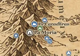 Le Celebdil sur la carte de la Terre du Milieu