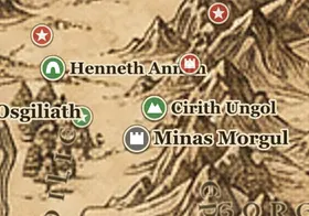Cirith Ungol sur la carte de la Terre du Milieu