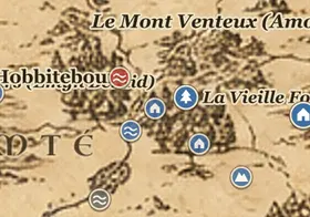 Creux-de-Crique sur la carte de la Terre du Milieu