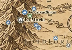 Le Val des Rigoles Sombres sur la carte de la Terre du Milieu