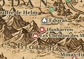 Dunharrow sur la carte de la Terre du Milieu