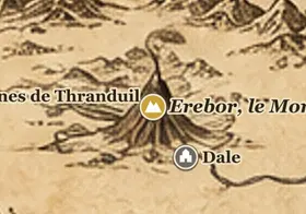 Erebor, le Mont Solitaire sur la carte de la Terre du Milieu