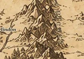 Les Montagnes Bleues (Ered Luin) sur la carte de la Terre du Milieu